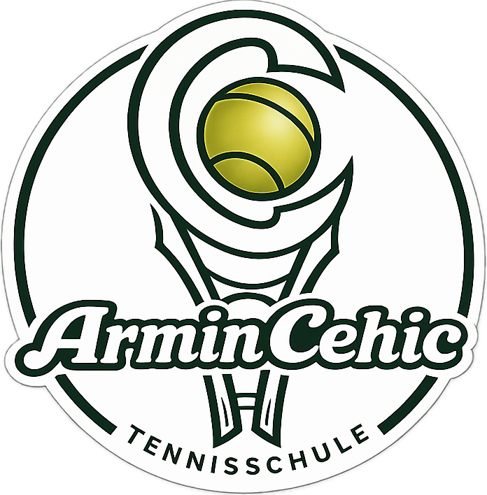 Armin Cehic Tennisschule Logo mit Tennisschläger und Ball
