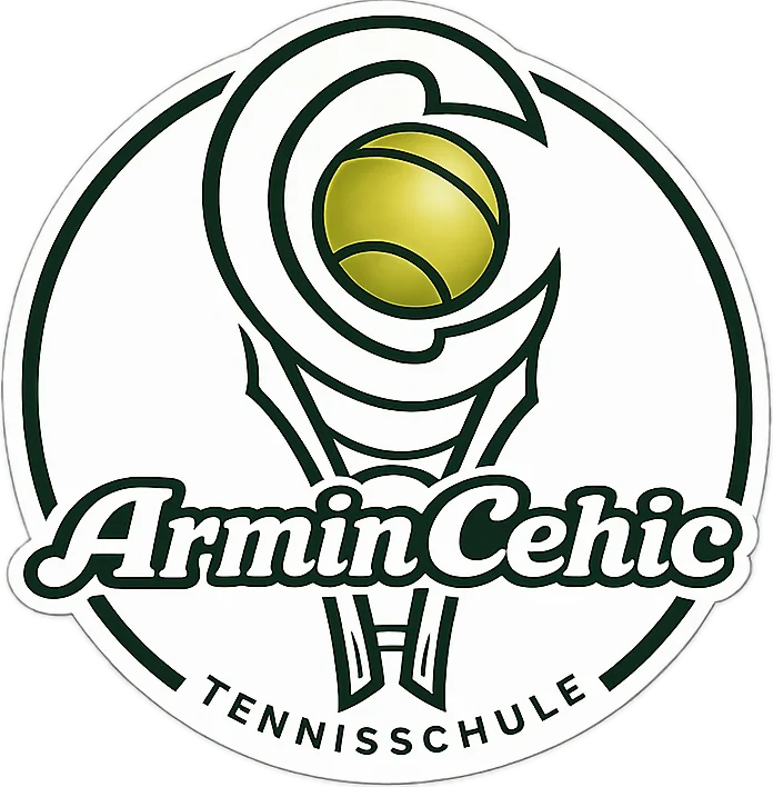 Armin Cehic Tennisschule Logo mit Tennisschläger und Ball